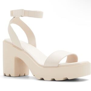 Call It Spring womens Wave Heeled Sandal in Bone